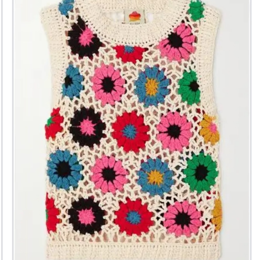 Farm Rio Multi Circles Crochet Vest Color